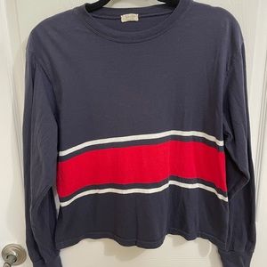 brandy melville navy long sleeve w red & white stripes!